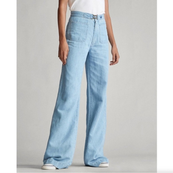 Polo Ralph Lauren Denim - Polo by Ralph Lauren Margery High Rise Wide Leg Light Wash Jeans - 29R